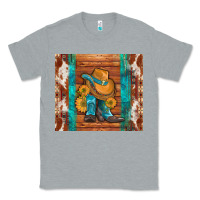 Heather Grey cowboy boots turquoise aztec cowhide Classic Tee - Artiststas