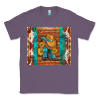 Lavender cowboy boots turquoise aztec cowhide Classic Tee - Artiststas