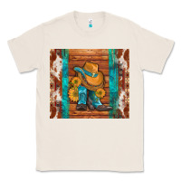 Natural cowboy boots turquoise aztec cowhide Classic Tee - Artiststas