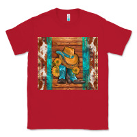 Red cowboy boots turquoise aztec cowhide Classic Tee - Artiststas
