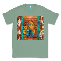 Sage cowboy boots turquoise aztec cowhide Classic Tee - Artiststas