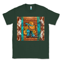 Sports Green cowboy boots turquoise aztec cowhide Classic Tee - Artiststas