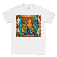 White cowboy boots turquoise aztec cowhide Classic Tee - Artiststas