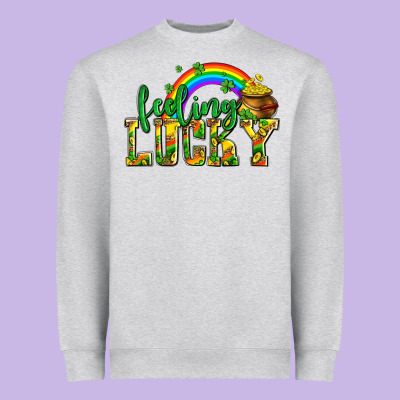 Feeling Lucky With Coins Heavyweight Sweatshirt Designed By Adodesignshop