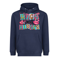 Navy hugs and kisses Heavyweight Hoodie - LillyAllenDesigns