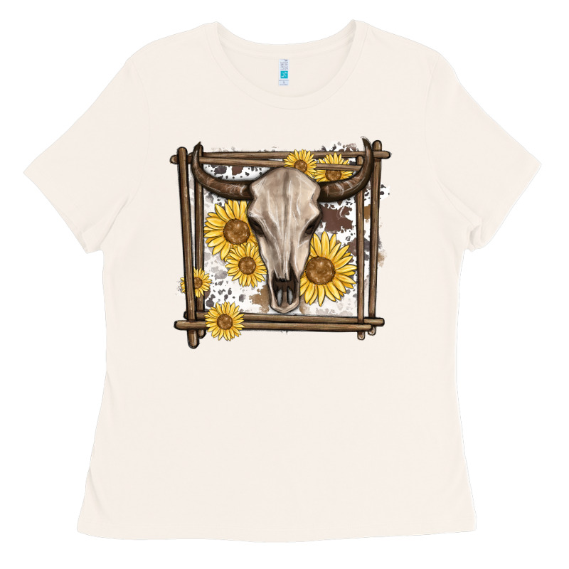Western Bull Skull Ladies Tee by MaliasSmallBusiness | Teevron