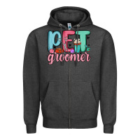 Charcoal Heather pet groomer Zipper Hoodie - MaliasSmallBusiness