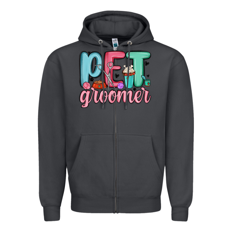 Pet Groomer Zipper Hoodie by MaliasSmallBusiness | Teevron