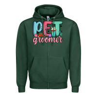 Sports Green pet groomer Zipper Hoodie - MaliasSmallBusiness
