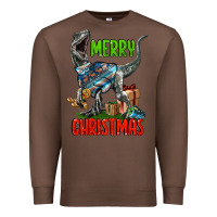 Chestnut merry christmas velociraptor Premium Sweatshirt - LillyAllenDesigns