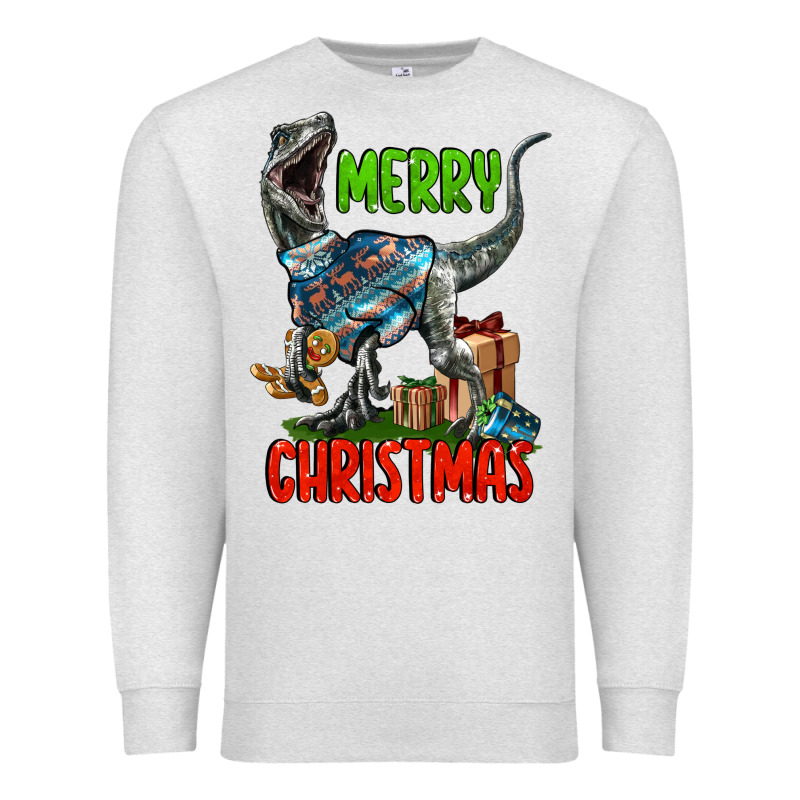 Merry Christmas Velociraptor Premium Sweatshirt by LillyAllenDesigns | Teevron