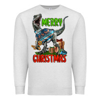 Oatmeal Heather merry christmas velociraptor Premium Sweatshirt - LillyAllenDesigns