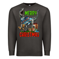 Smoke merry christmas velociraptor Premium Sweatshirt - LillyAllenDesigns