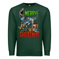 Sports Green merry christmas velociraptor Premium Sweatshirt - LillyAllenDesigns