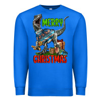 True Royal merry christmas velociraptor Premium Sweatshirt - LillyAllenDesigns