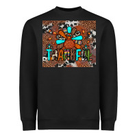 Black thankful turkey png Heavyweight Sweatshirt - JahusDesignShop
