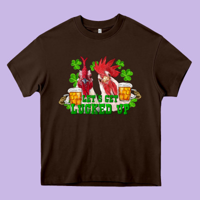 Heavy Core Tee st. patrick's day roosters let's get lucked up