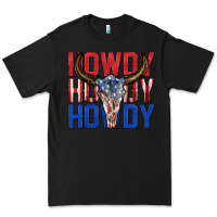 Black howdy howdy howdy 4th of july bull skull billie wi Premium Tee - texasbilliewilder