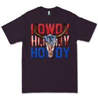 Plum howdy howdy howdy 4th of july bull skull billie wi Premium Tee - texasbilliewilder