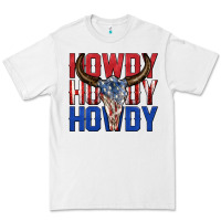 White howdy howdy howdy 4th of july bull skull billie wi Premium Tee - texasbilliewilder