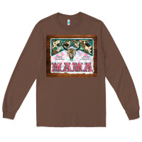 Chestnut western bull skull mama mousepad Long Sleeve Tee - BarkalooDesign