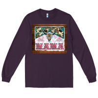 Plum western bull skull mama mousepad Long Sleeve Tee - BarkalooDesign