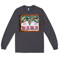 Smoke western bull skull mama mousepad Long Sleeve Tee - BarkalooDesign