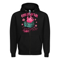 Black emotional dumpster fire Zipper Hoodie - MaliasSmallBusiness