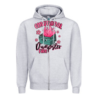 Heather Grey emotional dumpster fire Zipper Hoodie - MaliasSmallBusiness