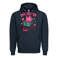 Navy emotional dumpster fire Zipper Hoodie - MaliasSmallBusiness