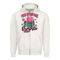 Oatmeal Heather emotional dumpster fire Zipper Hoodie - MaliasSmallBusiness