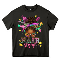 Asphalt hair stylist afro messy bun Heavy Core Tee - texasbilliewilder