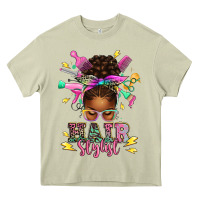 Mossy hair stylist afro messy bun Heavy Core Tee - texasbilliewilder