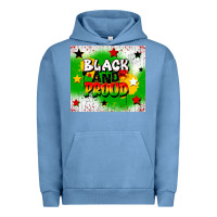 Pigment Pebble Blue black and proud Urban Hoodie - CowGirlArtShop