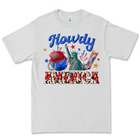 Dove Grey howdy america western Premium Tee - texasbilliewilder