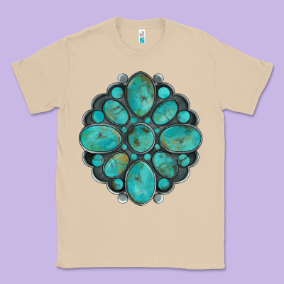 Turquoise Gemstone Classic Tee Designed By Artiststas