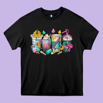 Hairstylist Coffee Cups Heavy Core Tee Designed By Texasbilliewilder