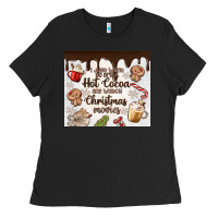 Black i just want to drink hot cocoa Ladies Tee - MaliasSmallBusiness