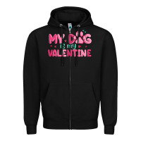 Black my dog is my valentine Zipper Hoodie - MaliasSmallBusiness