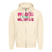 Sandshell my dog is my valentine Zipper Hoodie - MaliasSmallBusiness
