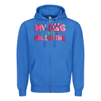 True Royal my dog is my valentine Zipper Hoodie - MaliasSmallBusiness