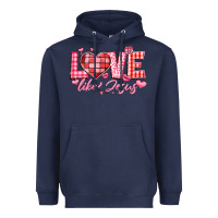 Navy love like jesus la Heavyweight Hoodie - LillyAllenDesigns