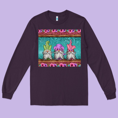 Easter Gnomes Long Sleeve Tee Designed By Jasminsmagicworld