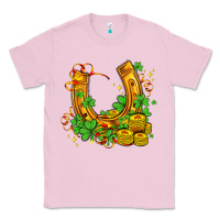 Bubblegum Pink horseshoe with shamrocks and coin Classic Tee - AdoDesignShop