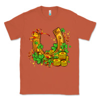 Copper horseshoe with shamrocks and coin Classic Tee - AdoDesignShop