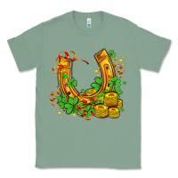 Sage horseshoe with shamrocks and coin Classic Tee - AdoDesignShop