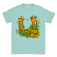 Seafoam horseshoe with shamrocks and coin Classic Tee - AdoDesignShop
