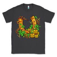 Smoke horseshoe with shamrocks and coin Classic Tee - AdoDesignShop