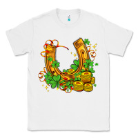 White horseshoe with shamrocks and coin Classic Tee - AdoDesignShop