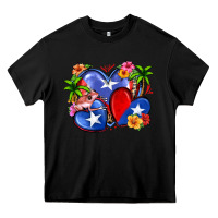 Black puerto rico hearts Heavy Core Tee - Zillion Design Studio